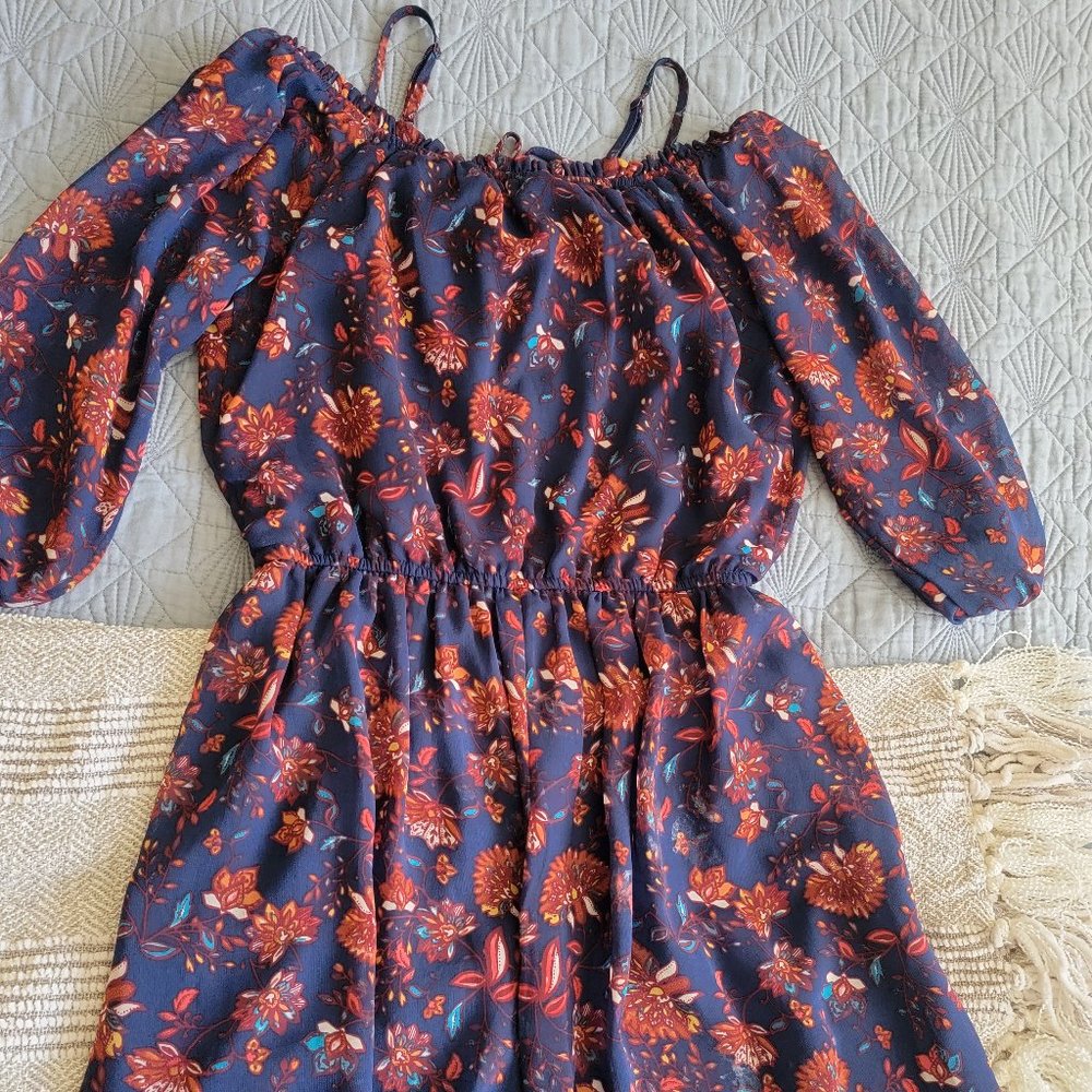 AUW Casual Dress Mini: Blue Floral